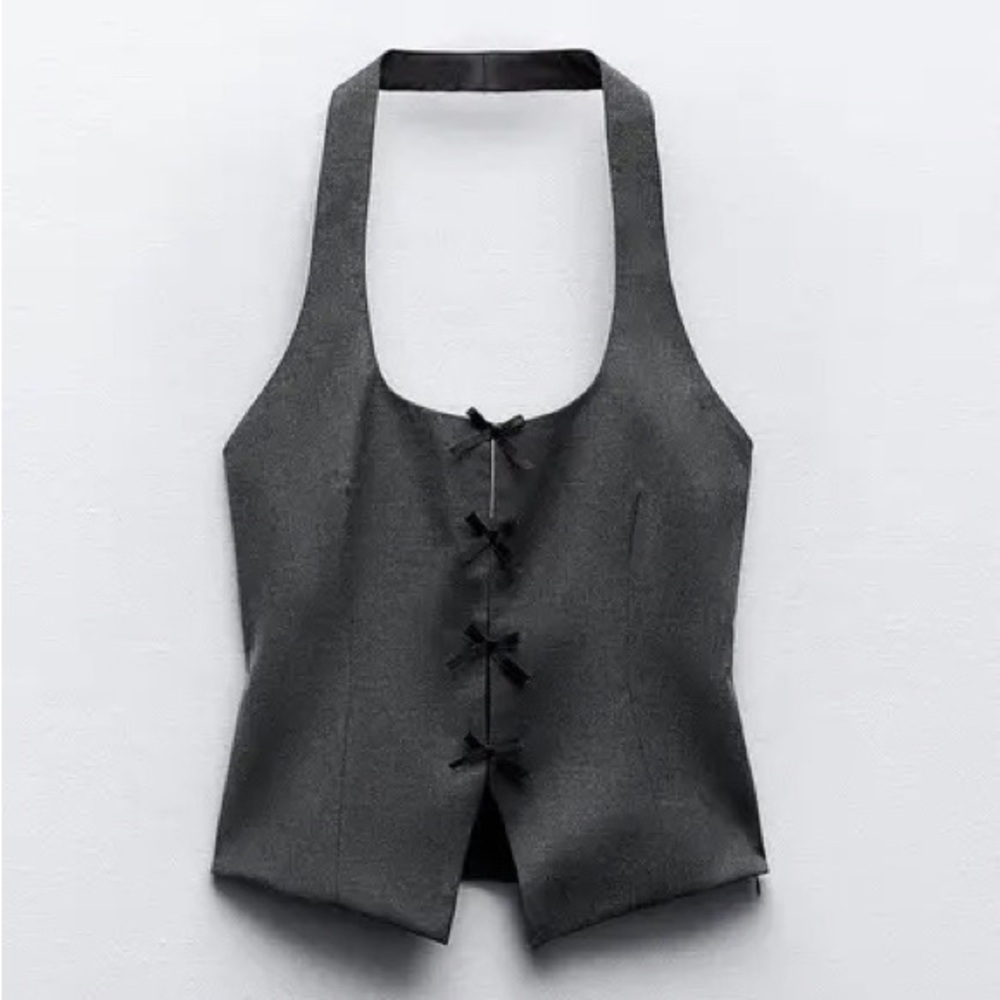 Zara bow vest halter top XS